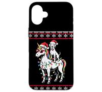Christmas Great Dane Unicorn Sunglasses Custodia per iPhone 16 Plus