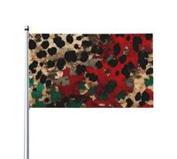 Christmas Green Red Gold Leopard Print Bandiere Resistente Alle Intemperie Bandiera Robuste Bandiera Da Giardino Per Balcone Casa Festival Feste 90X150Cm