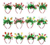 Christmas Hair Band, New Year Hair Band, Christmas Costume Headwear, Fancy Headwear, Moose Headbands, 12x Festive Cartoon Design Stretchy and Comfortable Fit for Christmas