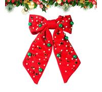 Christmas Hair Clips - Strass Pearl Bow Barrette Sparkly Accessories, eleganti fermagli per capelli per feste natalizie o feste festive, 6,69 pollici