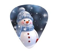Christmas Happy Snowman Plettri per chitarra, 12 pezzi, leggeri, 0,46 mm/0,71 mm/0,96 mm di spessore, per chitarra acustica, chitarra elettrica, ukulele, basso