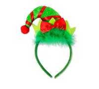 Christmas Hat Headband Christmas Halloween Holiday Cute Hair Hoop Headwear for Kids Girls Women Children's and Adult Christmas Headbands Sportkind fascia per sudore (verde, taglia unica)