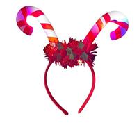 Christmas Hat Headband Christmas Halloween Holiday Cute Hair Hoop Headwear for Kids Girls Women Children's and Adult Christmas Headbands with Lights Sportstirnband Damen (Red, One Size )