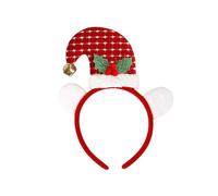 Christmas Hat Headband Christmas Halloween Holiday Cute Hair Hoop Headwear for Kids Girls Women Children's and Adult Christmas Headbands Calcio Machine (rosso, taglia unica)