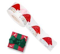 Christmas Hat Stickers - 500 pezzi Christmas Decorative Stickers,Convenient To Use Invitation Decals | For Holiday Home Gathering Party School Kids Adults Men Envelope Journal Greeting Card Scrapbook