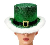 Christmas Hat - Top Hat, Felt Material, Comfortable Festive Cosplay, Red Green Top Cap With White Brim For Adults Festive Holiday Cosplay Parties Parades Stage Performances And Family Gatherings
