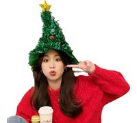 Christmas Hats - Costume Headwear | Christmas Tinsel Hat | Xmmas Hats Festive Supply Hat for Festive Supplies Gred Green Decorations Christmas Eve Supply