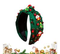 Christmas Headband - Stylish Pearl Headdress, Fabric Pearl Headband | Photo Booth Costume Headbands For Women Girls Brides Photoshoot Models Cosplay Family Gathering Office Party Winter