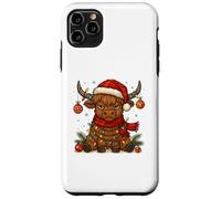Christmas Highland Cow Tangled Lights Funny Holiday Custodia per iPhone 11 Pro Max