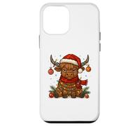 Christmas Highland Cow Tangled Lights Funny Holiday Custodia per iPhone 12 mini