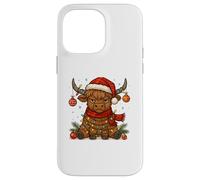 Christmas Highland Cow Tangled Lights Funny Holiday Custodia per iPhone 14 Pro Max