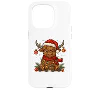 Christmas Highland Cow Tangled Lights Funny Holiday Custodia per iPhone 15 Pro
