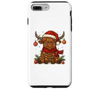 Christmas Highland Cow Tangled Lights Funny Holiday Custodia per iPhone 7 Plus/8 Plus