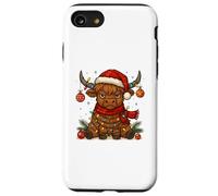 Christmas Highland Cow Tangled Lights Funny Holiday Custodia per iPhone SE (2020) / 7/8