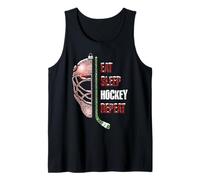 Christmas Hockey Goalie Funny Xmas Eat Sleep Hockey Repeat Canotta