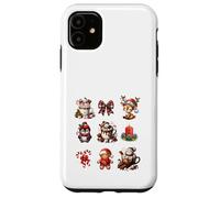 Christmas Holidays Reindeer Penguin Snowman Gingerbread Custodia per iPhone 11