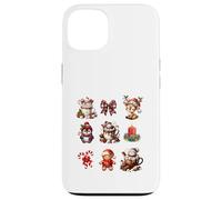 Christmas Holidays Reindeer Penguin Snowman Gingerbread Custodia per iPhone 13