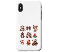 Christmas Holidays Reindeer Penguin Snowman Gingerbread Custodia per iPhone X/XS