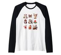 Christmas Holidays Reindeer Penguin Snowman Gingerbread Maglia con Maniche Raglan