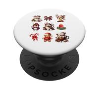 Christmas Holidays Reindeer Penguin Snowman Gingerbread PopSockets PopGrip Adesivo