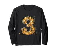 Christmas Holly Lights Numero 3 Joyful Maglia a Manica