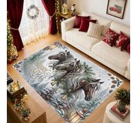 Christmas Horse Winter Holiday Quote Horses Area Tappeto 5' X 7'