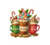 Christmas Hot Cocoa Notebook: Cozy Holiday Journal with Candy Cane Mugs & Marshmallows: Cute Festive Writing Notebook - Perfect Gift for Women, Teens & Kids, 110 Lined Pages