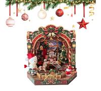 Christmas House Building Set - Assembly Scene Artwork Table Decoration | Holiday Building Blocks For Birthday Dorm Shop Window Bookshelf Party Mantle | Bedside Home Display