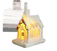 Christmas Houses - Statuette da tavolo illuminate a LED, edificio da collezione per, mensola, feste, vetrine invernali