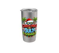 Christmas in July Squad Tropical Summer New Year Design Bicchiere termico in acciaio inox doppia parete