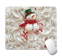 Christmas in The Snow Tappetino Mouse Antiscivolo Tappetini per Il Mouse Bordo Cucito Mousemat per Gioco Casa Lavoro 25X30Cm