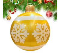 Christmas Inflatable Outdoor Decoration - 24 Inch Large PVC Blow Up Ornament | Waterproof Ball For Home Christmas Decor, Garden, Patio, Backyard, Tree, Roof, Pathway & Park Holiday Decor