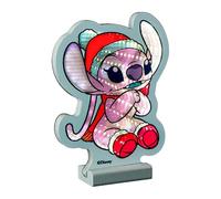 Christmas Inspirations Angel - Lampada a LED da 20 cm con effetto specchio | plastica con base in legno, decorazione per fan con licenza ufficiale, decorazione invernale e natalizia