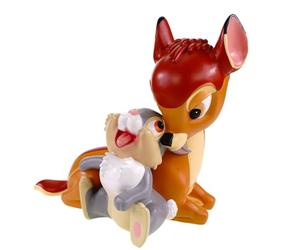 Christmas Inspirations Statuetta da giardino Bambi e battente, 28 x 27 cm, resistente alle intemperie, decorazione Disney - Statua in poliresina per giardino e casa - accattivante per gli appassionati