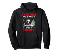 Christmas Is Better with A Siberian Husky Dog Xmas Puppy Felpa con Cappuccio