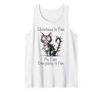 Christmas Is Fine I'm Fine Grumpy Black Xmas Cat Chaos Canotta