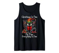 Christmas Is Fine I'm Fine Grumpy Xmas Cat Canotta