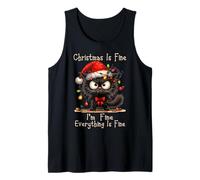 Christmas Is Fine I'm Fine Grumpy Xmas Cat Canotta