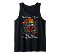 Christmas Is Fine I'm Fine Grumpy Xmas Cat Canotta