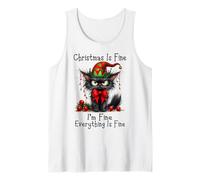 Christmas Is Fine I'm Fine Grumpy Xmas Cat Christmas Chaos Canotta