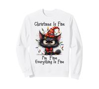 Christmas Is Fine I'm Fine Grumpy Xmas Cat Christmas Chaos Felpa