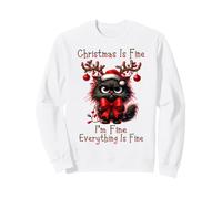 Christmas Is Fine I'm Fine Grumpy Xmas Cat Christmas Chaos Felpa
