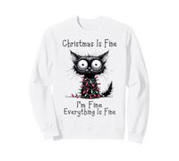 Christmas Is Fine I'm Fine Grumpy Xmas Cat Christmas Chaos Felpa