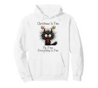 Christmas Is Fine I'm Fine Grumpy Xmas Cat Christmas Chaos Felpa con Cappuccio