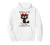 Christmas Is Fine I'm Fine Grumpy Xmas Cat Christmas Chaos Felpa con Cappuccio