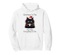 Christmas Is Fine I'm Fine Grumpy Xmas Cat Christmas Chaos Felpa con Cappuccio