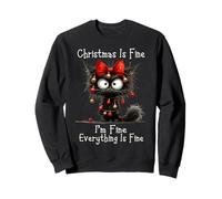 Christmas Is Fine I'm Fine Grumpy Xmas Cat Felpa
