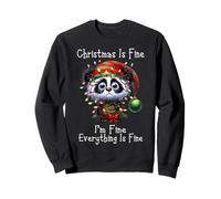 Christmas Is Fine I'm Fine Grumpy Xmas Panda Bear Felpa