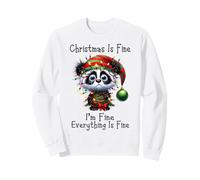 Christmas Is Fine I'm Fine Grumpy Xmas Panda Bear Felpa