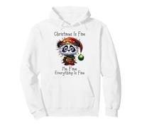 Christmas Is Fine I'm Fine Grumpy Xmas Panda Bear Felpa con Cappuccio